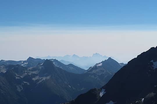 Redoubt and smoke from the 6800 ft saddle