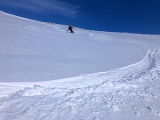 More skiing down to Auburn Creek (photo by Fred)