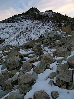 Snowy boulders below Frisco