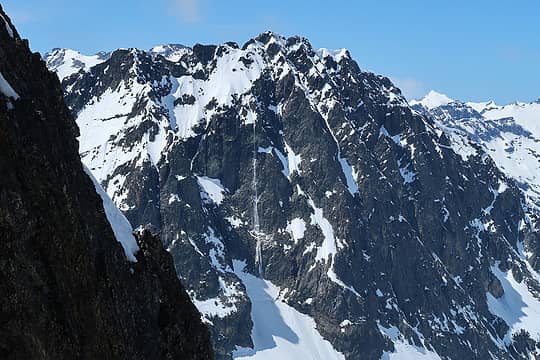 an avalanche on Arches Peak