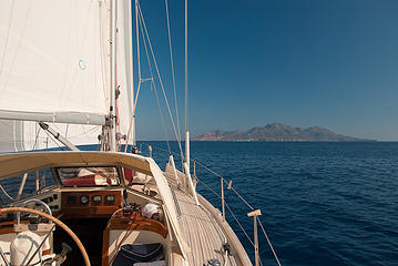 sailing toward Nisyros