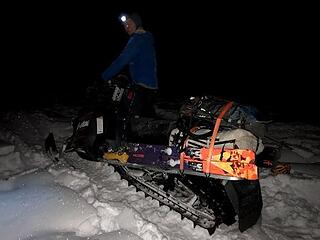 The snowmobile all loaded up (photo by Fred)