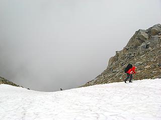 Snow at top of the gully