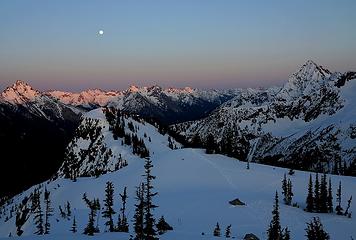 Moonrise above Ragged View Camp