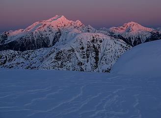 Alpenglow on Jack & Crater