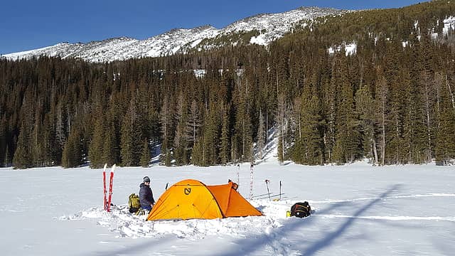 Our camp at Crater Lake with Raven Ridge in the background