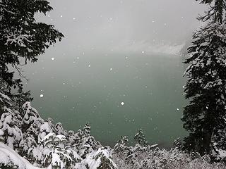 Snowing at Blanca Lake