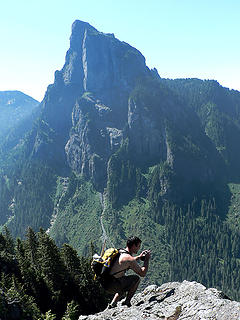 Jeff and N Baring Peak, as seen from rock outcroping 8.5.07.