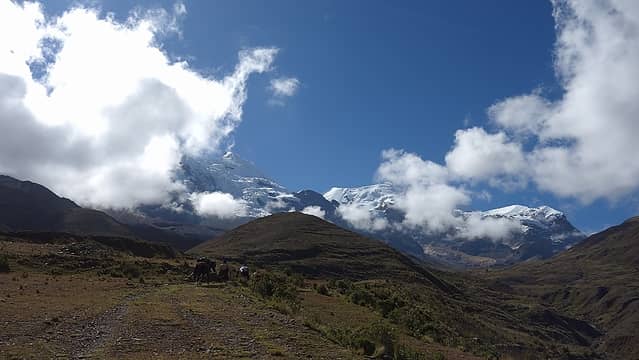 Illimani mostly clear above