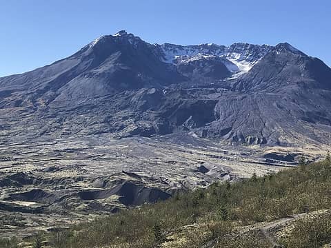 gaping crater of Mt. St. Helens