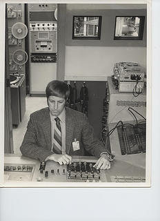 My dad in the sound room.  He was a camera man, editor, and executive producer