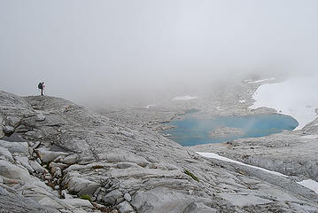 Jeremy above first Foss Glacier Lake