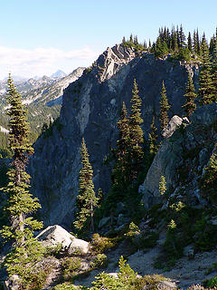 Stuart, Swallow Tail, and Surprise Mtn. as seen just NW of Surprise Mtn's. summit, 8.14.07.