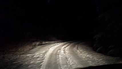 As of 1-4-2014 the road was bare until a mile before the trailhead, then 2-4 inches of rutted out snow the rest of the way