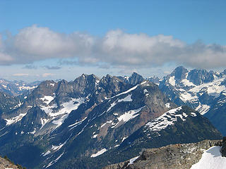 Elijah Ridge (Middle Foreground), Gabriel Peak, Mesahchie Peak, And Katsuk Peak From Ruby Mtn