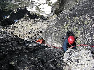 Ascending south side gully