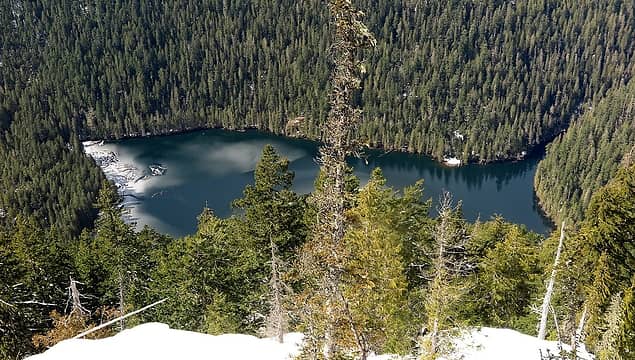 Looking straight down at fast-thawing Lena Lake