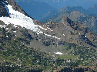 Glacier and Waterfalls on East Shoulder of Jack