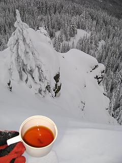 Summit tea looking down off the edge