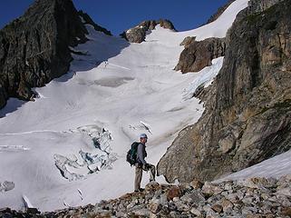 Dave at the start of the glacier on Fury