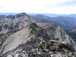 The final scramble to the summit of Martin