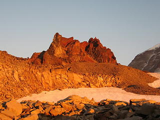 Sunset on Echo Rock from campsite