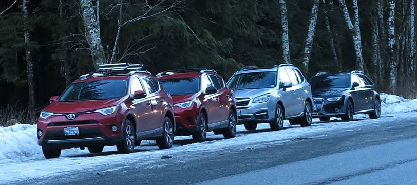 Only half of us got the memo that red Rav4's were required