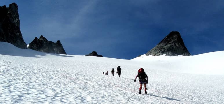 ascending the lynch glacier