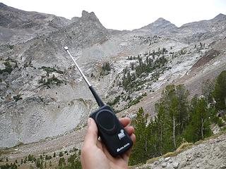 weather radio near Johnstone Pass in the Pioneer Mountains, Idaho