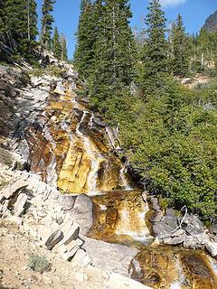 slide waterfalls of upper Hyndman Creek in Pioneer Mtns Idaho