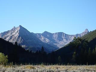 high Pioneer Mountains from the valley bottom along Wildhorse Creek, Idaho