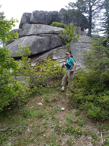 Descending From Summit Boulders