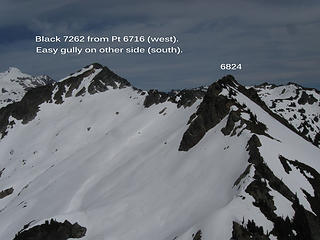 West side of Black from Pt. 6716.  7/4/14.  I didn't know that an easy gully on the south of Black goes right to the top.