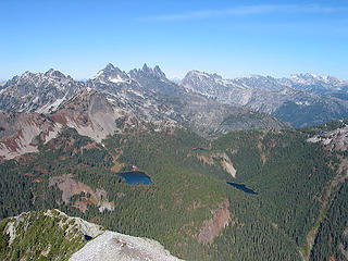 Chikamin Peak, Lemah Mtn, Chimney Rock, Glacier Peak, Summit Chief, Bears Breast, Mt Daniel, And Park Lakes From Hibox Mtn