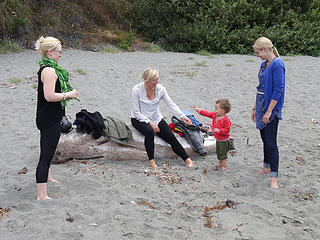 Kelly and son with Emily and Jocelyn. 
Trinidad CA, July 2014, Joyce Ruys Memorial weekend