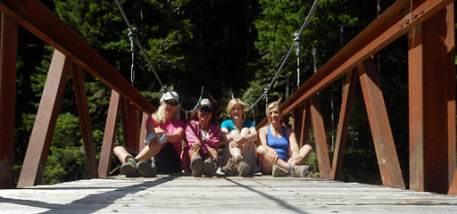 on the suspension bridge