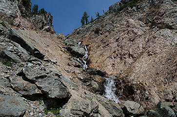 Partway up the first waterfall notch