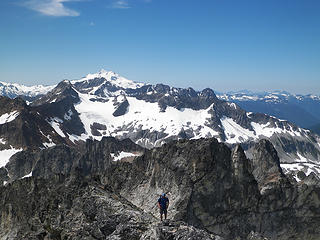 Mtn Climber nearing the summit of Dumbell