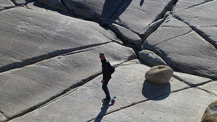 Skateboarding the Yosemite grainite