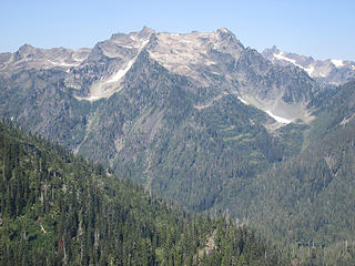 Mts. Seattle, Cougar and Noyes from Martin lakes trail
