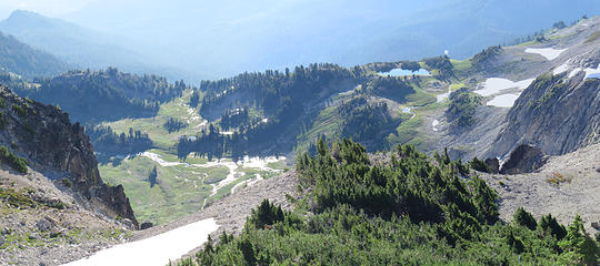 Meade Glacial Basin - Warm Lake and the spur ridge to the Klickton Divide Ridge.
