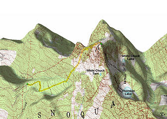 3D Map Of Scramble To White Chuck Mtn