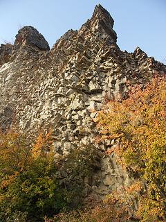 Eroding basalt rock formations.