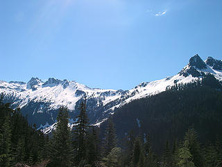 Overcoat Peak And Burntboot Peak From Trail To Hardscrabble Lakes