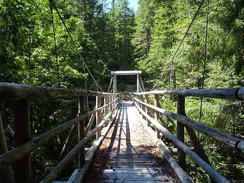Suspension bridge during daytime