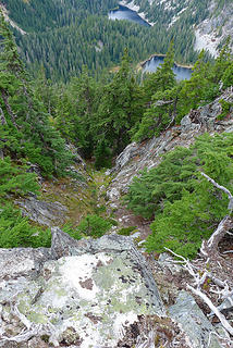 The steep route to the notch that Brett and Gabriel went up in 2012