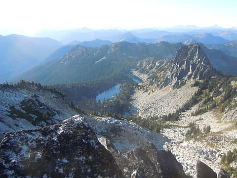 Looking down on Chain Lakes