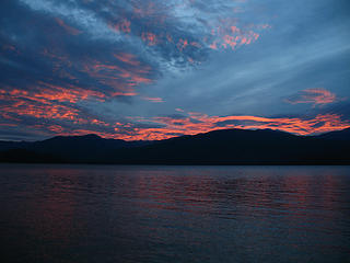 Sunrise over the Selkirk Crest, Priest Lake, Idaho.