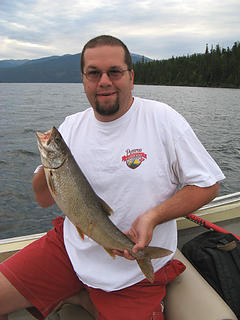Tanner handles his first Priest Lake mackinaw.