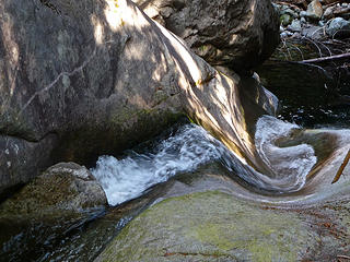 Water chutes just above the trail